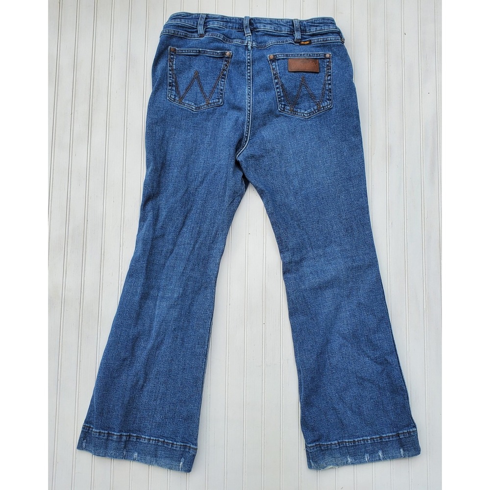 Wrangler Retro Womens High Rise Trouser Jeans Blue Wide Leg Denim Medium Wash - Picture 6 of 6